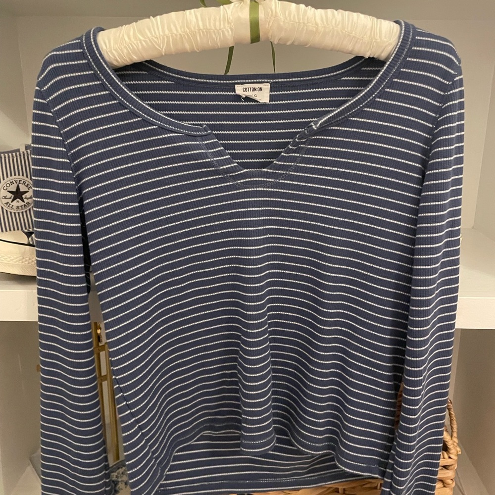🔴COTTON ON LONG SLEEVE WAFFLE KNIT TOP